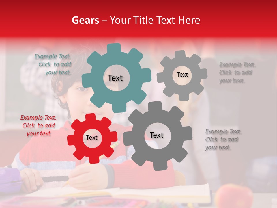 Boy Write Homework PowerPoint Template