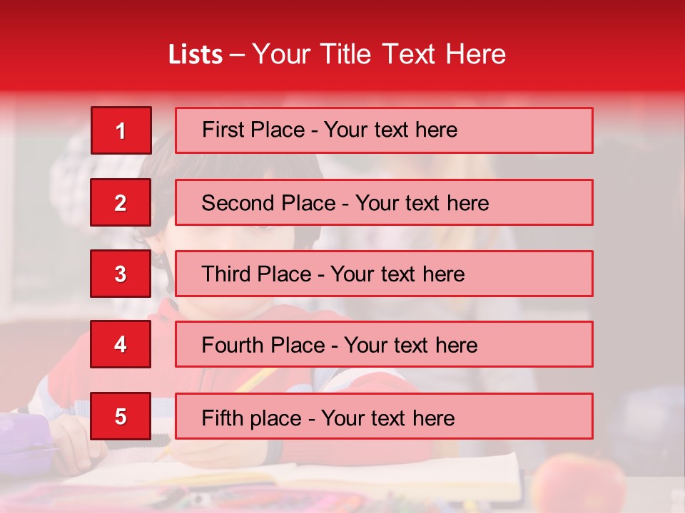 Boy Write Homework PowerPoint Template