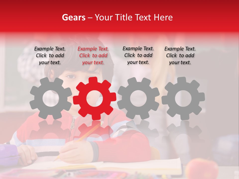 Boy Write Homework PowerPoint Template