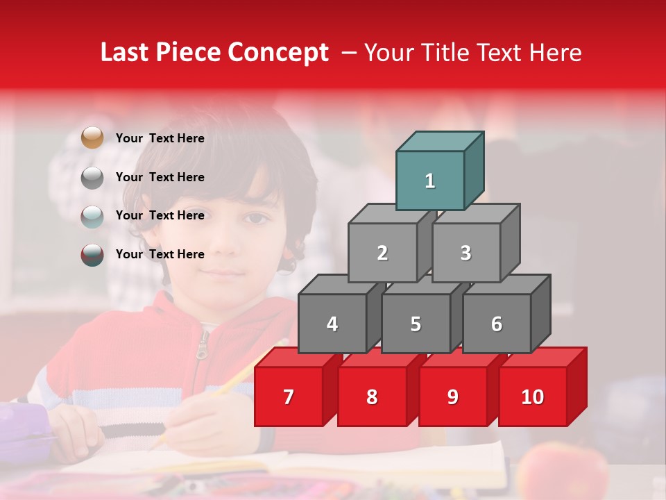 Boy Write Homework PowerPoint Template