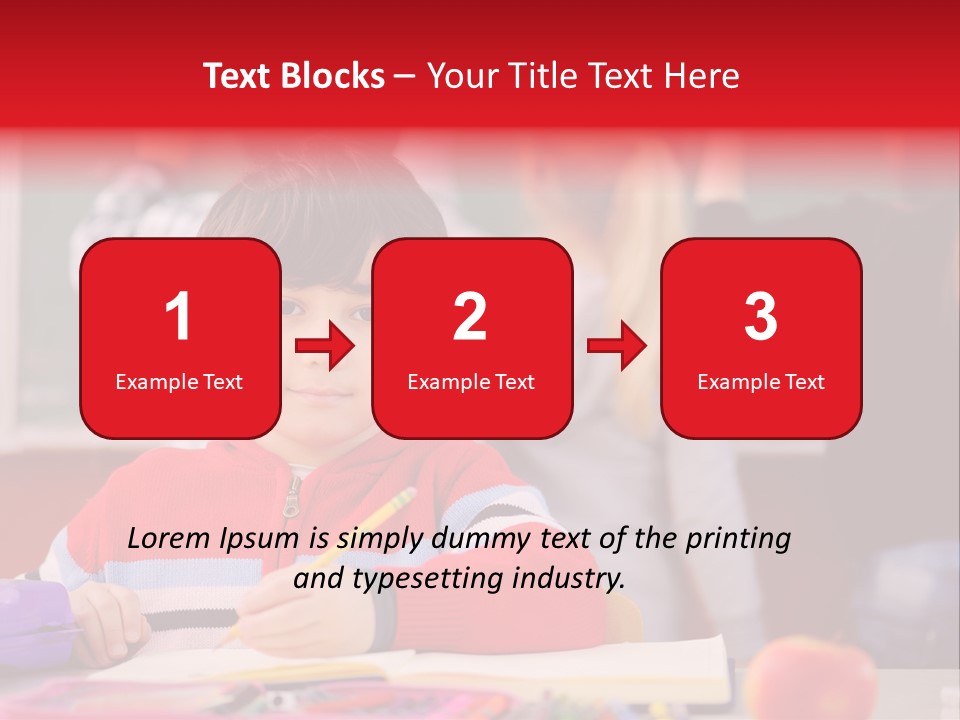 Boy Write Homework PowerPoint Template