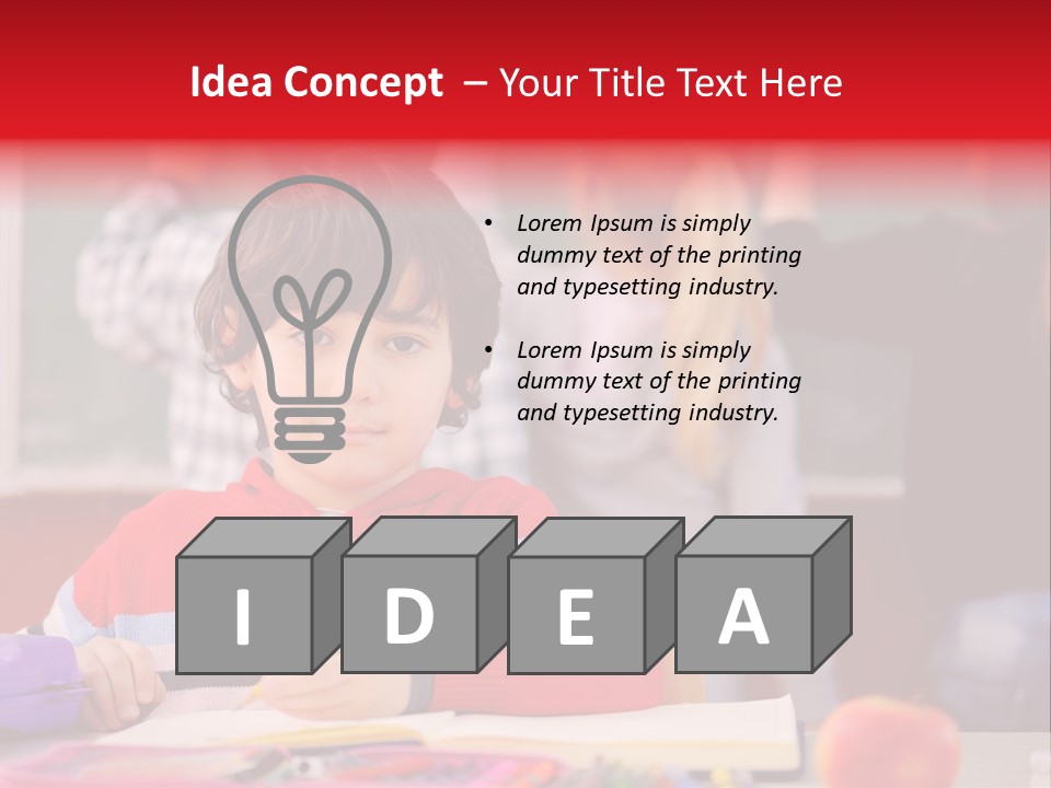 Boy Write Homework PowerPoint Template