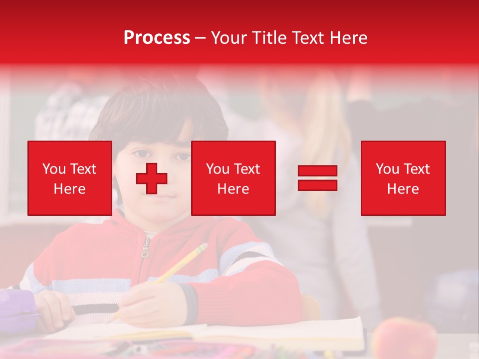 Boy Write Homework PowerPoint Template