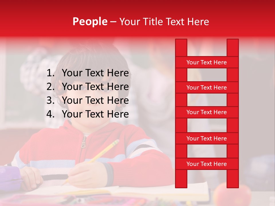 Boy Write Homework PowerPoint Template