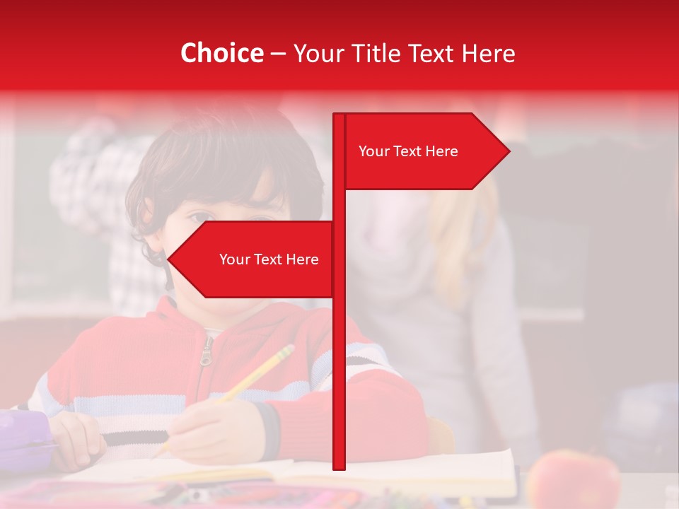 Boy Write Homework PowerPoint Template