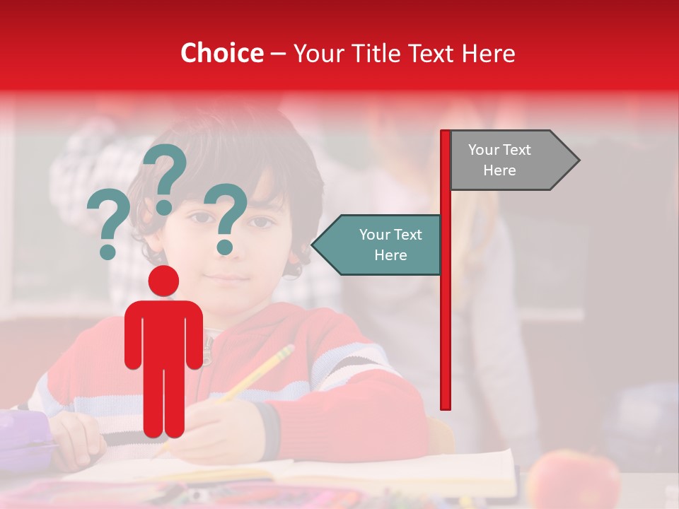 Boy Write Homework PowerPoint Template