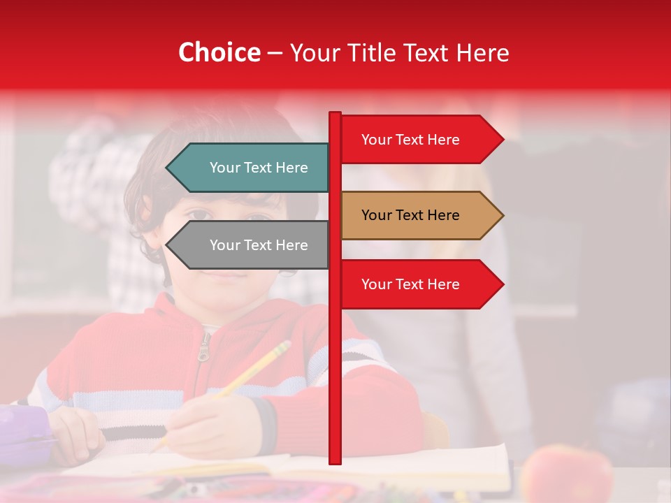 Boy Write Homework PowerPoint Template