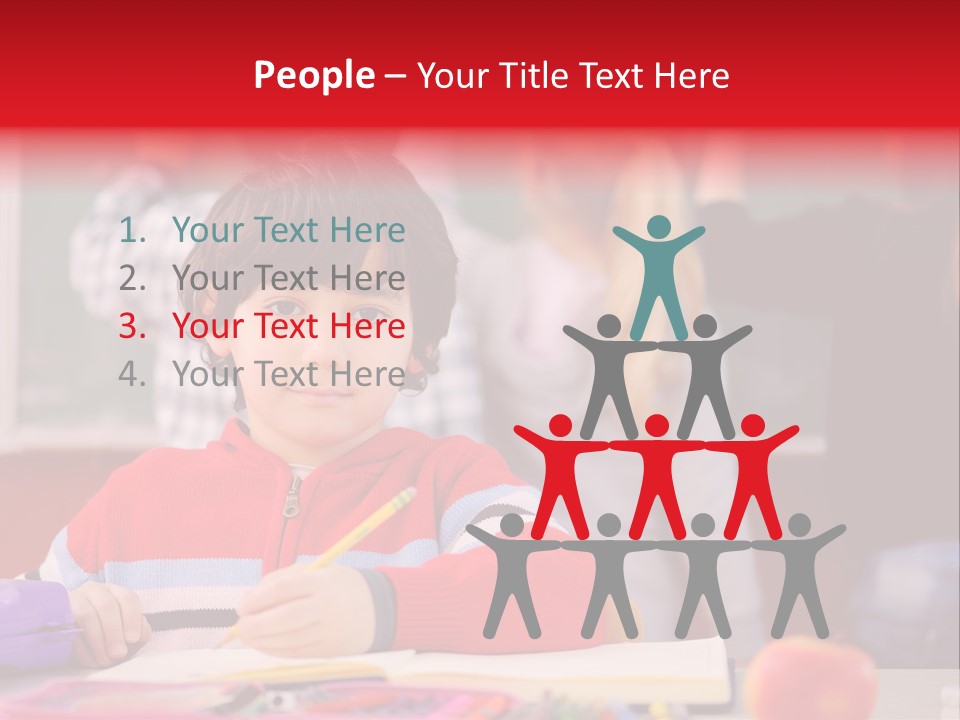 Boy Write Homework PowerPoint Template