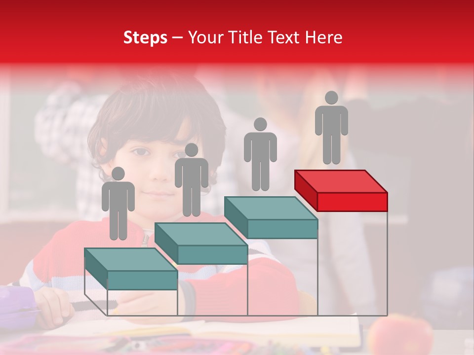 Boy Write Homework PowerPoint Template