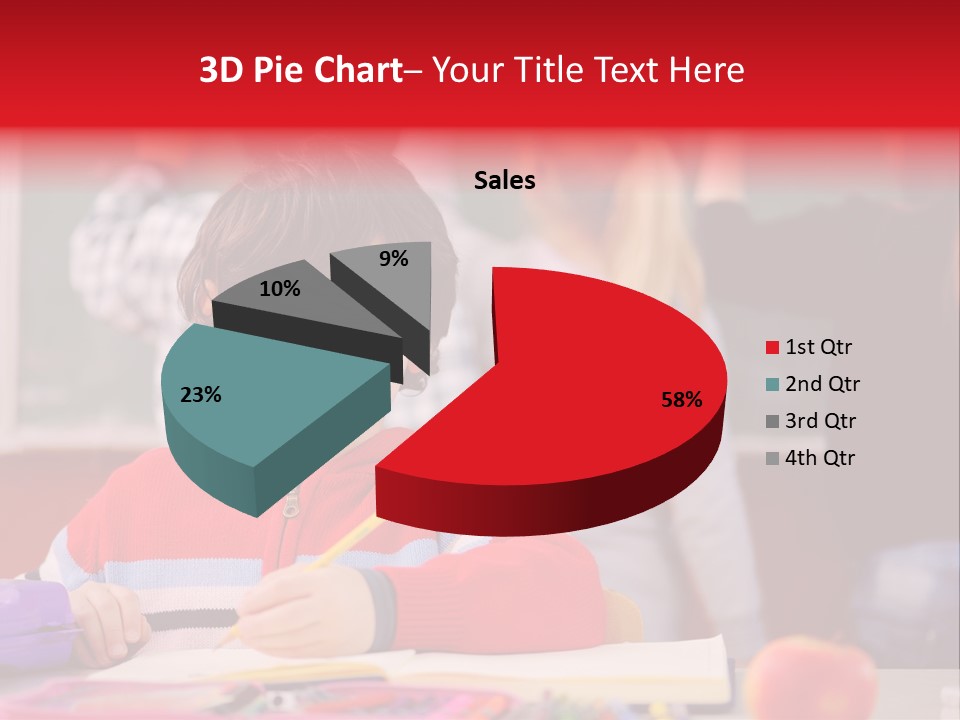 Boy Write Homework PowerPoint Template