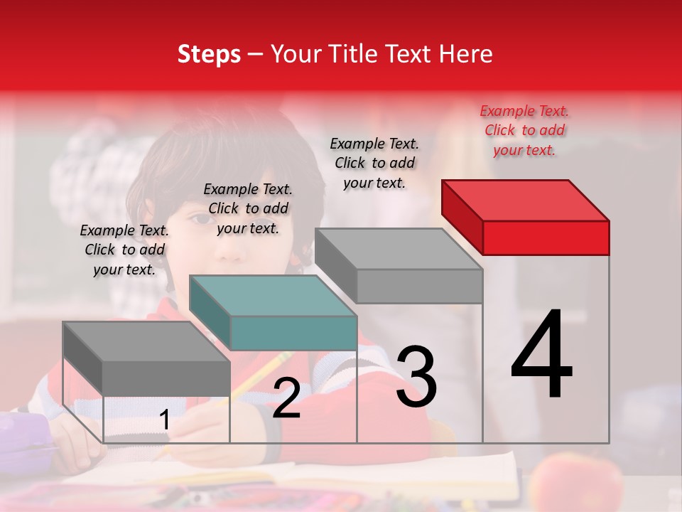 Boy Write Homework PowerPoint Template