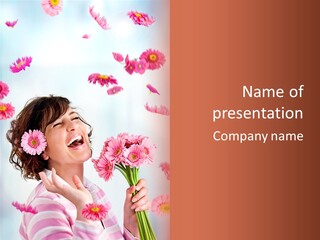 Throwing Blue Blossom PowerPoint Template