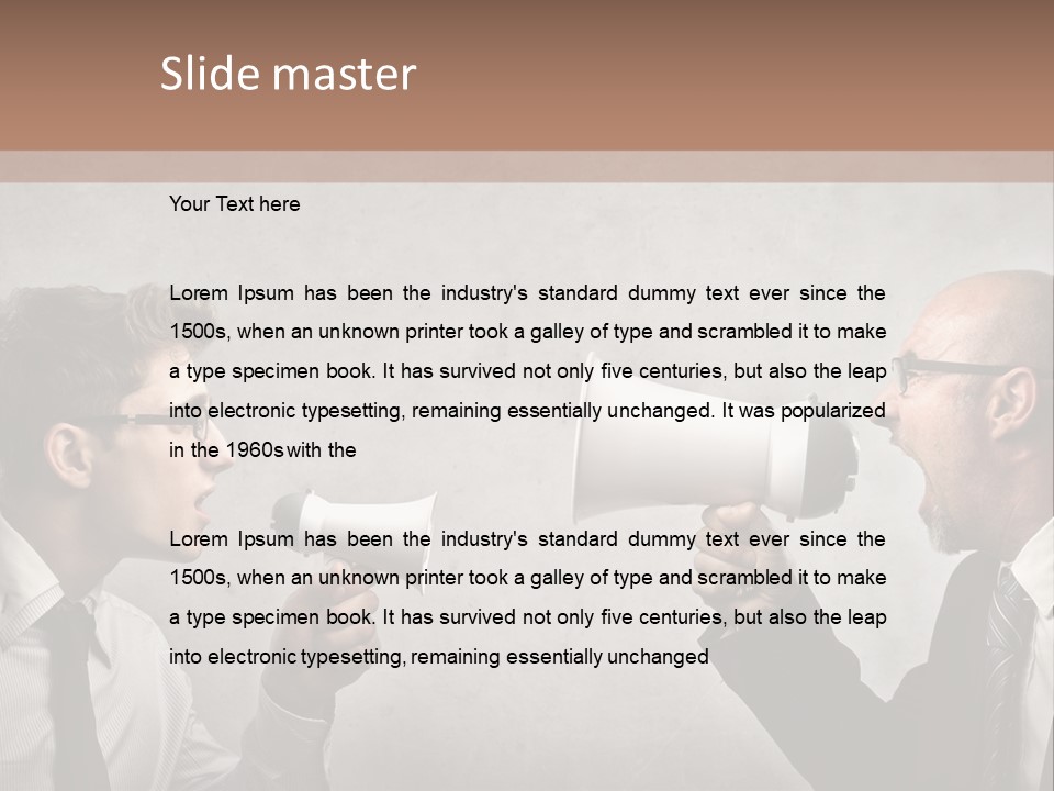 Crazy Portrait Loudspeaker PowerPoint Template