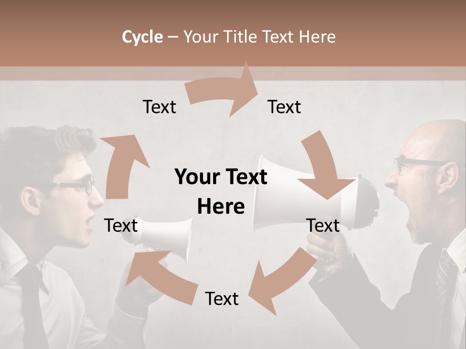 Crazy Portrait Loudspeaker PowerPoint Template