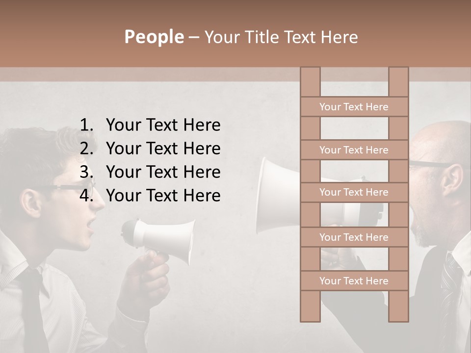 Crazy Portrait Loudspeaker PowerPoint Template
