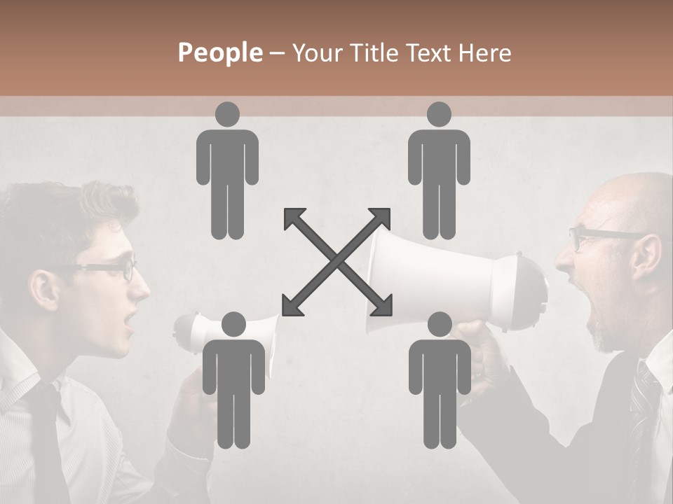 Crazy Portrait Loudspeaker PowerPoint Template