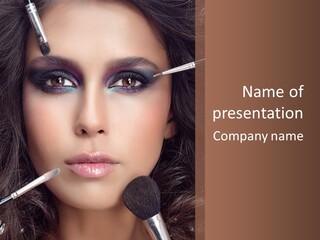 Eyes Studio Shot Female PowerPoint Template