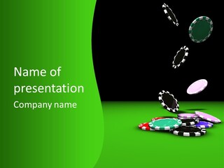 Roulette Blue Fortune PowerPoint Template