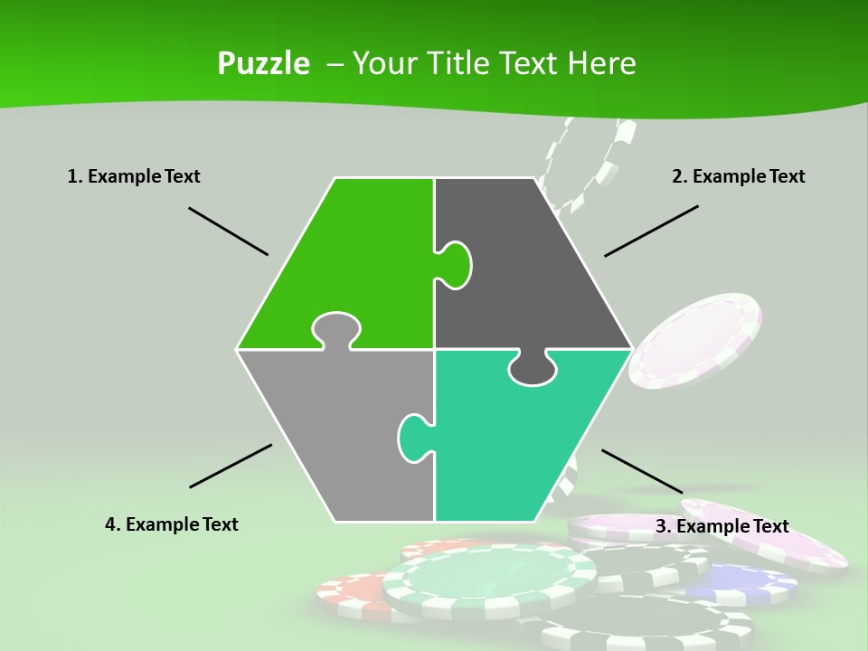 Roulette Blue Fortune PowerPoint Template