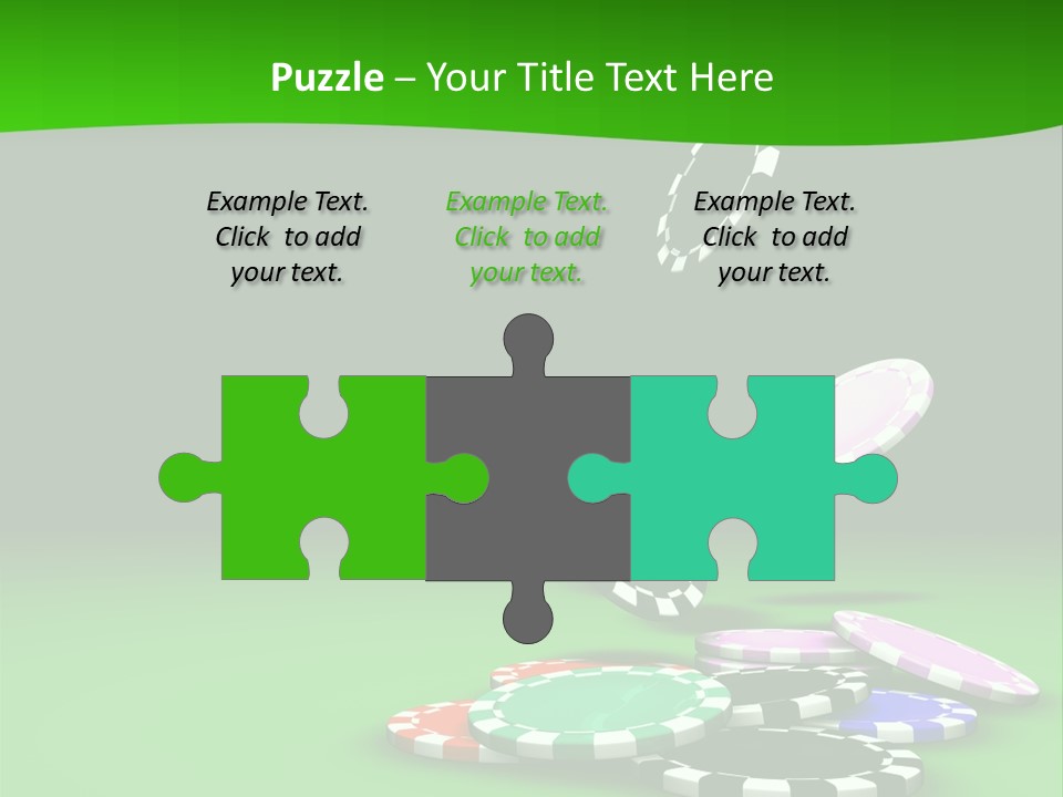 Roulette Blue Fortune PowerPoint Template