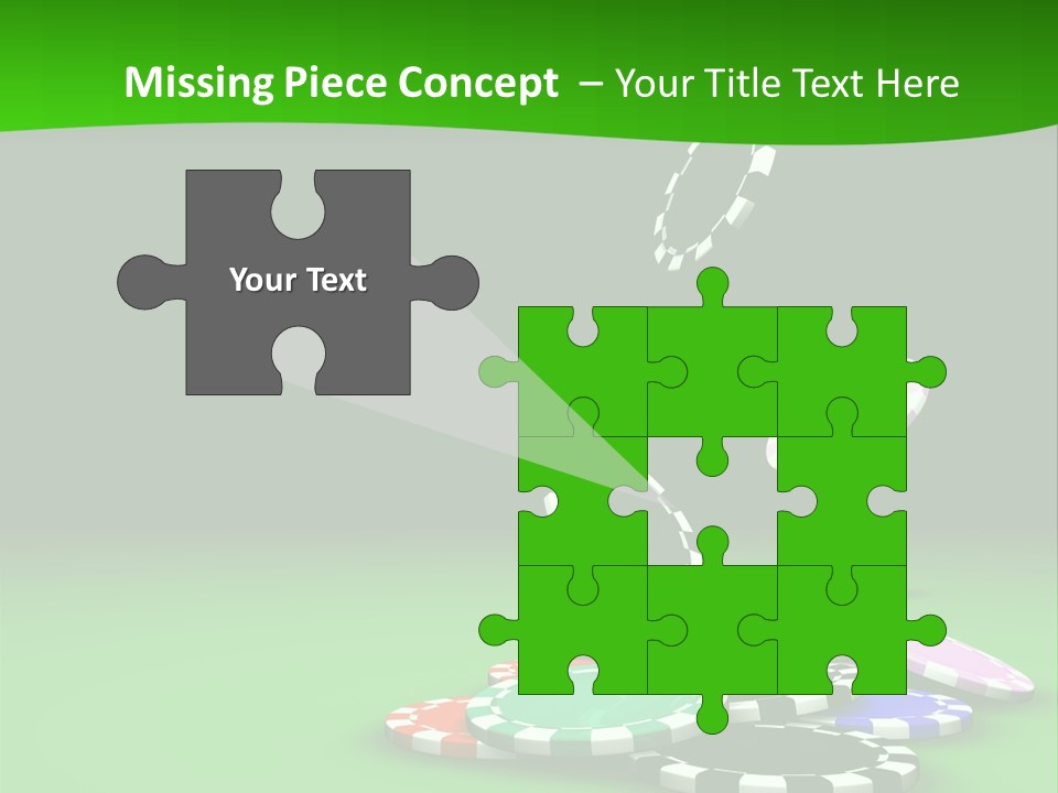 Roulette Blue Fortune PowerPoint Template