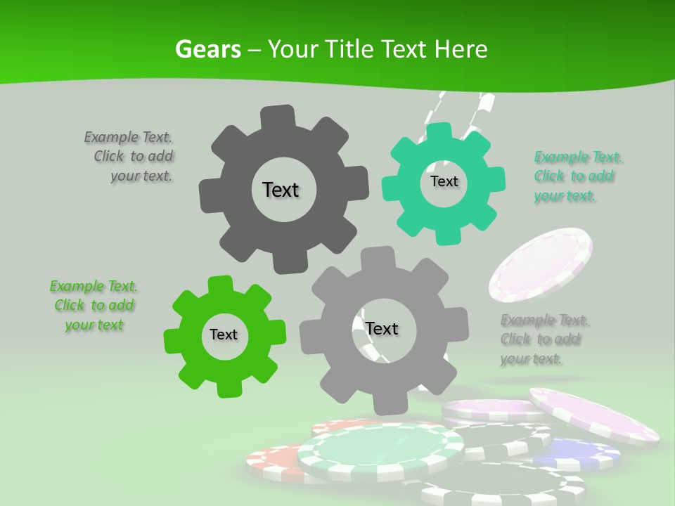 Roulette Blue Fortune PowerPoint Template