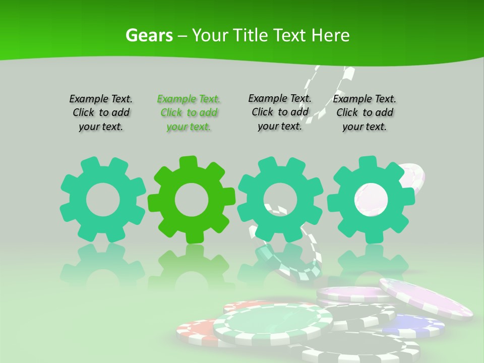 Roulette Blue Fortune PowerPoint Template