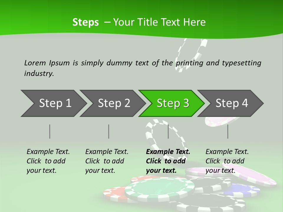 Roulette Blue Fortune PowerPoint Template