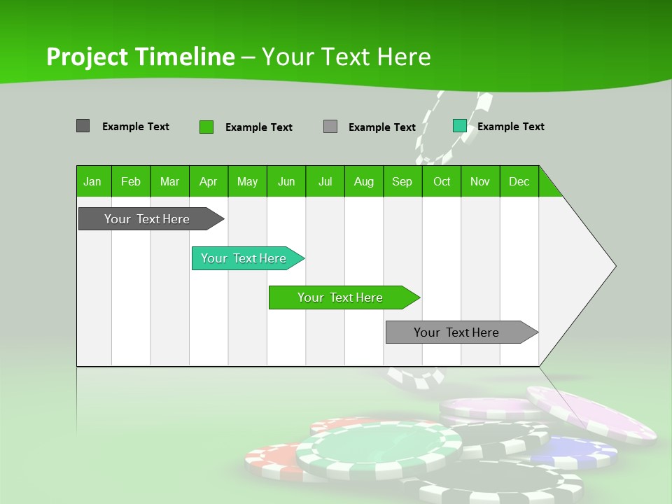 Roulette Blue Fortune PowerPoint Template
