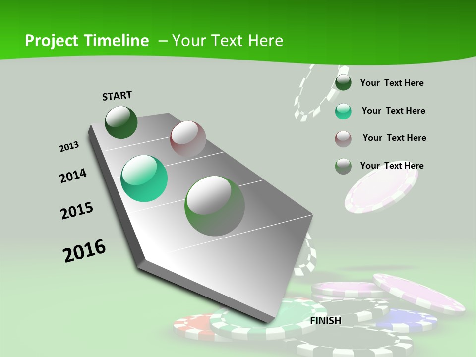 Roulette Blue Fortune PowerPoint Template