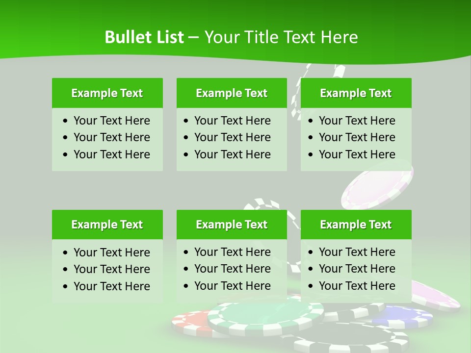 Roulette Blue Fortune PowerPoint Template