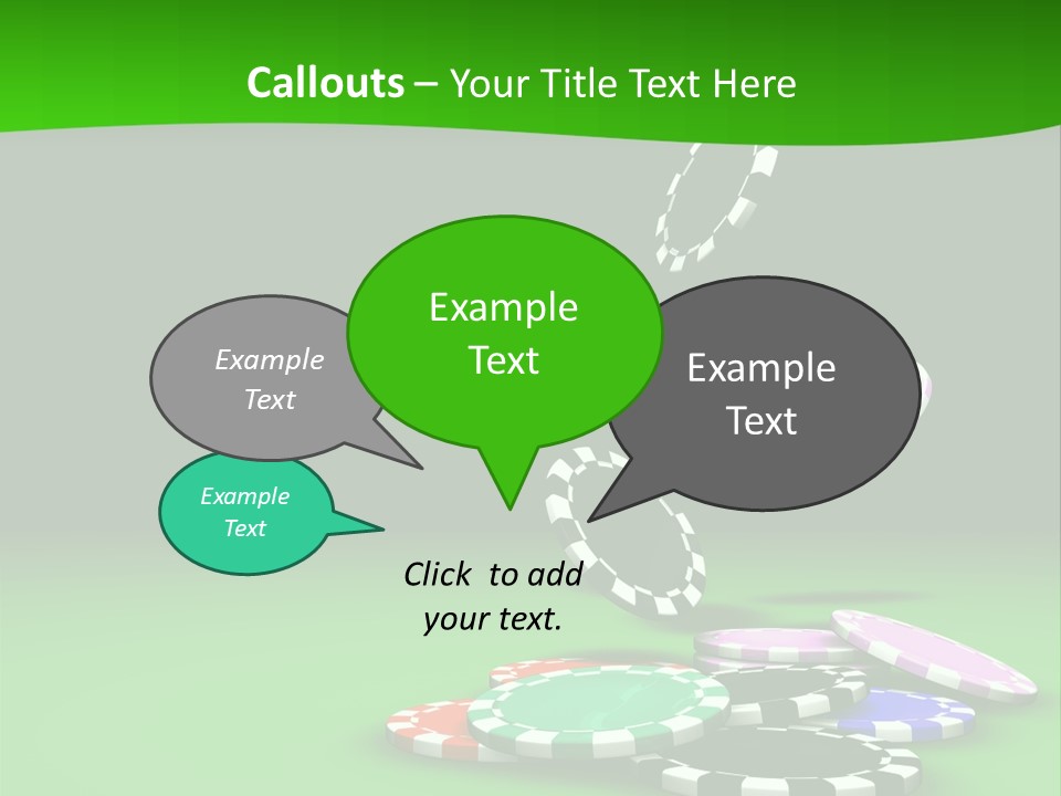 Roulette Blue Fortune PowerPoint Template