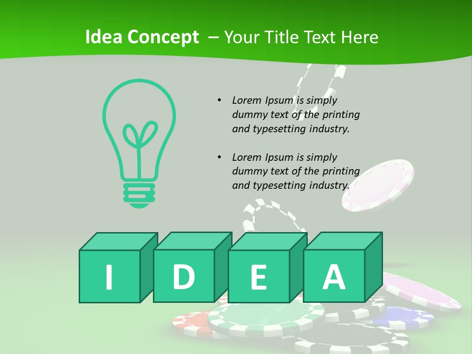 Roulette Blue Fortune PowerPoint Template