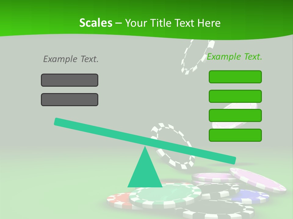 Roulette Blue Fortune PowerPoint Template