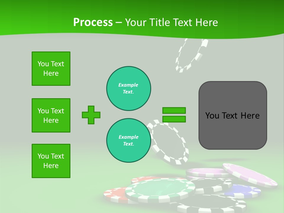 Roulette Blue Fortune PowerPoint Template