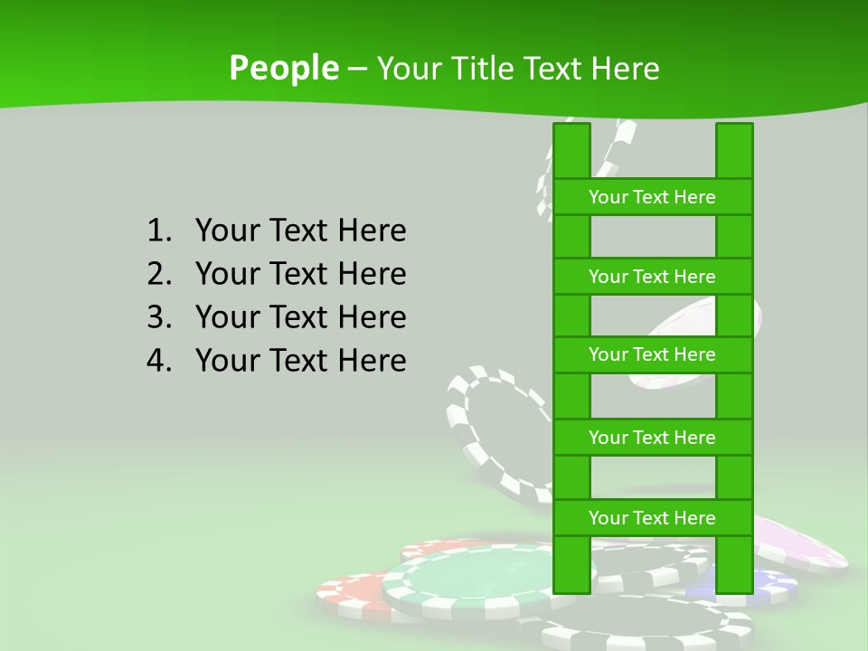 Roulette Blue Fortune PowerPoint Template