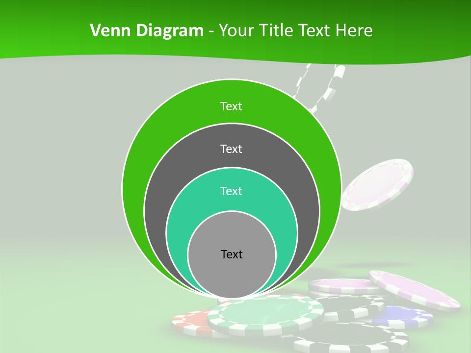 Roulette Blue Fortune PowerPoint Template