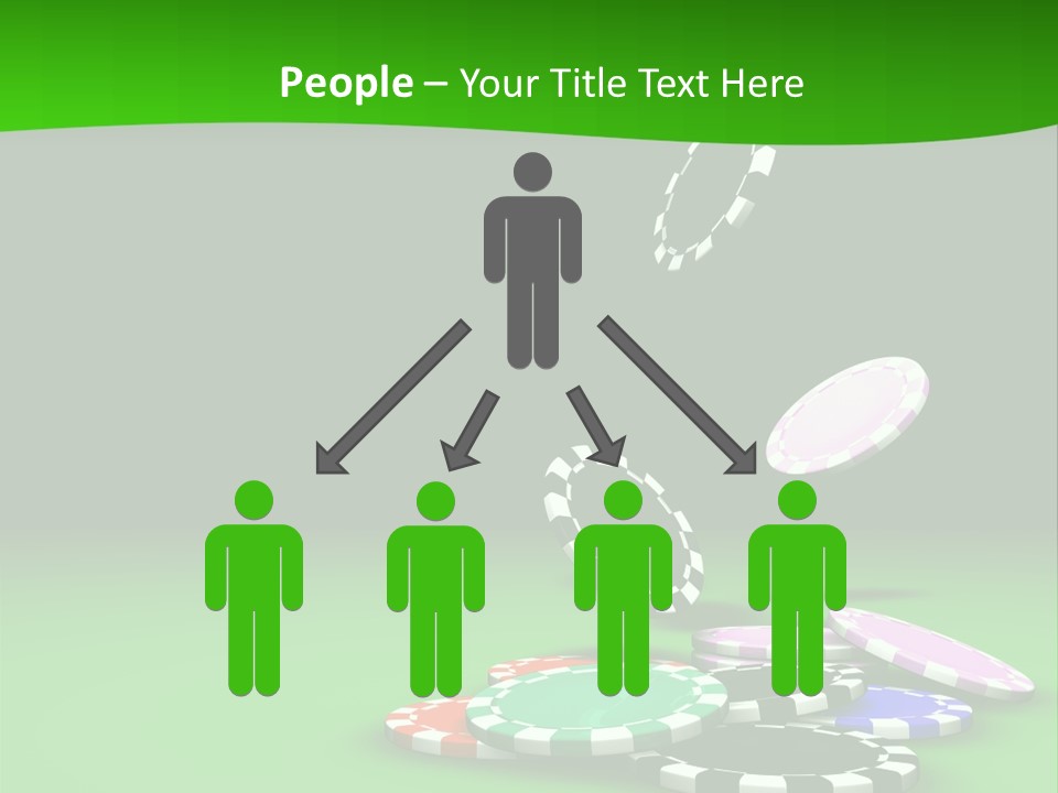 Roulette Blue Fortune PowerPoint Template