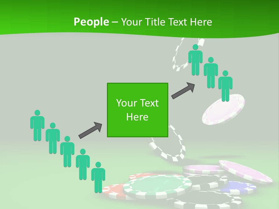 Roulette Blue Fortune PowerPoint Template