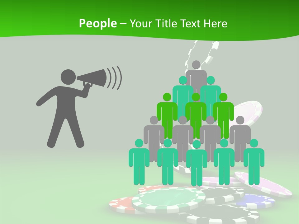 Roulette Blue Fortune PowerPoint Template