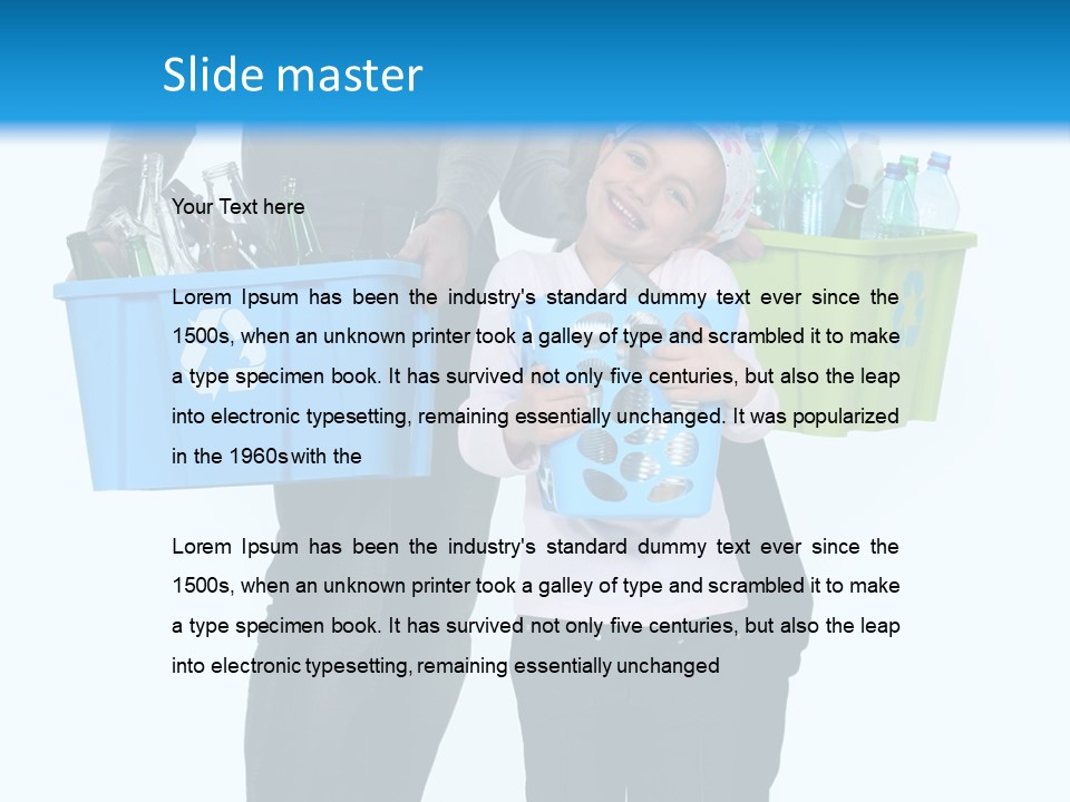 Happy Go Lucky Plastic Recycling PowerPoint Template