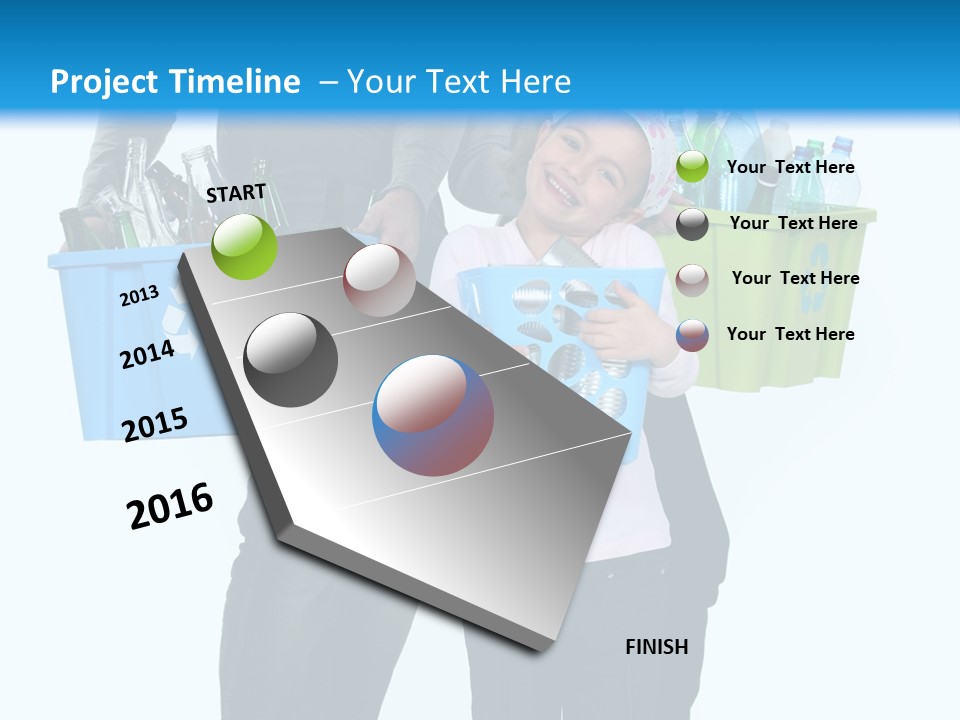 Happy Go Lucky Plastic Recycling PowerPoint Template