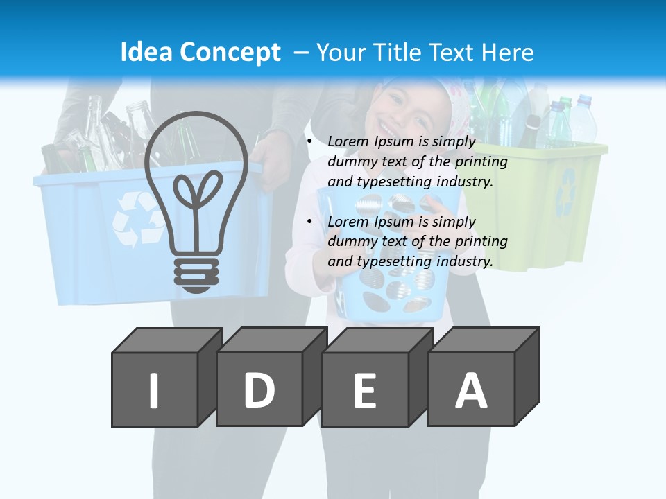 Happy Go Lucky Plastic Recycling PowerPoint Template