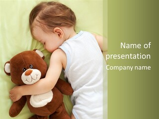 Teddy Bear Family Lying On Front PowerPoint Template