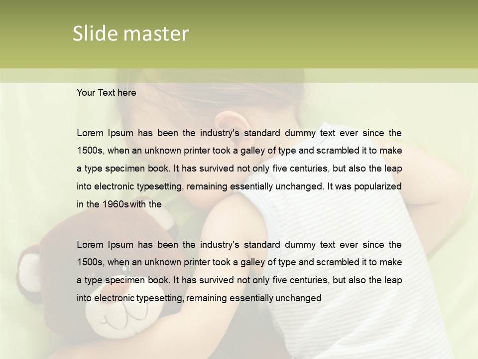 Teddy Bear Family Lying On Front PowerPoint Template