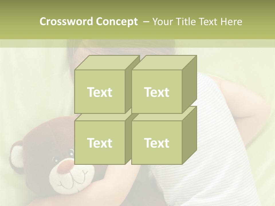 Teddy Bear Family Lying On Front PowerPoint Template
