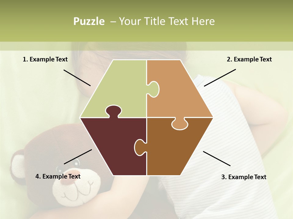 Teddy Bear Family Lying On Front PowerPoint Template