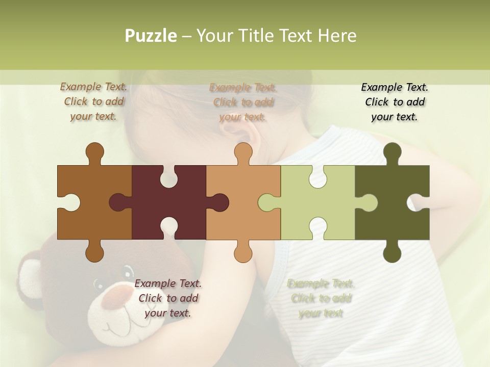 Teddy Bear Family Lying On Front PowerPoint Template