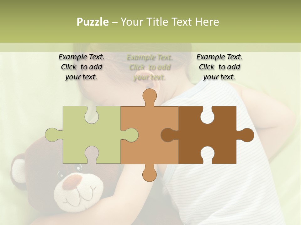 Teddy Bear Family Lying On Front PowerPoint Template