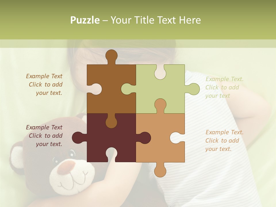 Teddy Bear Family Lying On Front PowerPoint Template